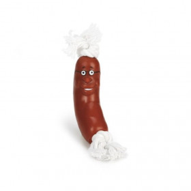 Кучешка играчка Beeztees Dog Toy Sausage наденичка с въже