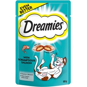Dreamies salmon - лакомство за котки с вкус на сьомга 60гр.