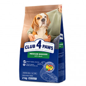 Премиум суха храна за кучета от средни породи  CLUB 4 PAWS  Premium Duck for medium breeds с Патешко месо