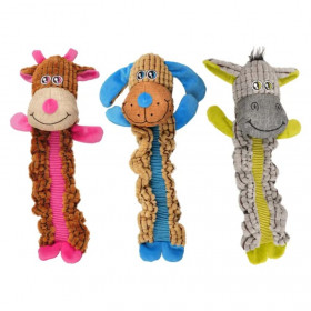 Плюшена кучешка играчка Flamingo Bungee Donkey/Cow/Dog различни видове животни