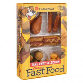 Кучешко лакомство Flamingo Snacks Fast Food Box Take Away with Chicken кутия с 