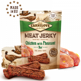 Carnilove Jerky Chicken with Pheasant Bar - кучешки лакомства под формата на вкусни барчета, с пилешко и фазан