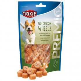 Кучешко лакомство Trixie PREMIO Fish Chicken Wheels - рулца с риба и пилешко 