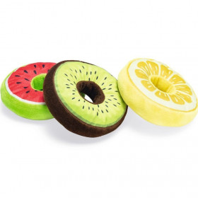 Плюшена кучешка играчка Beeztees Fruity Donuts различни видове понички 