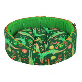 Овално, меко кучешко легло CAZO Foam Bed Crocodile Vibe Green  44 × 38cм