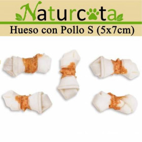 Натурални лакомства Naturcota - кокaлчета от пресована кожа, обвити в пилешко месо, 5х7см - 70гр