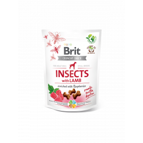 Brit Care Crunchy Cracker. Insects with Lamb enriched with Raspberries - лакомство за кучета с насекоми, агнешко и малини за здравословно храносмилане