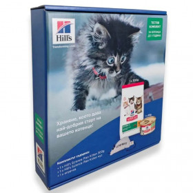 Стартер комплект за подрастващи котенца Hill's Science Plan KITTEN Chicken суха храна, консерва и играчка