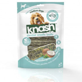 Дентални пръчици за кучета Knash Woofa - Loofa Medium  Mint & Parsley с Мента и магданоз