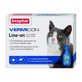 Vermicon Beaphar - спот он без инсектициди за котки 3 бр.