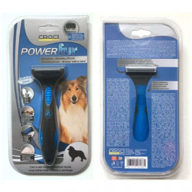 Грууминг инструмент за дългокосмести кучета Croci Powerfur Groomer за премахване на подкосъма M размер