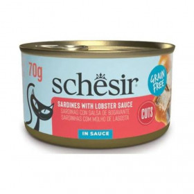 Консервирана храна за котки Schesir Grill Wholefood Sardines in lobster сардини в бульон от омар