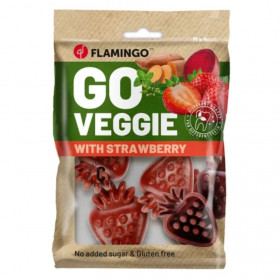 Вегетариански дентални лакомства Flamingo Veggie Strawberry във формата на ягода M размер