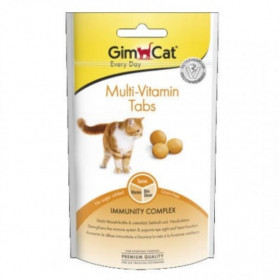 Мултивитаминни таблетки за котки GIMCAT Multi-vitamin tabs с таурин, витамини и бета-глюкан, за подпомагане на имунната система, сърцето и зрението
