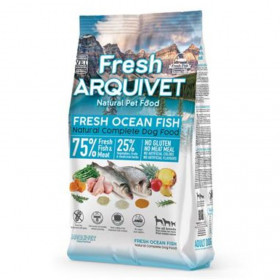 Студено пресована, полувлажна  храна за кучета Arquivet Fresh Ocean Fish с 55% прясна риба и 20% прясно пилеш месо