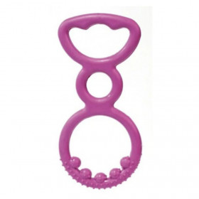 Гумена играчка за кучета Croci Fuchsia Rubber Bite Holder ринг с дръжка