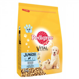 Pedigree Junior за подрастващи кучета с вкус на пилешко месо