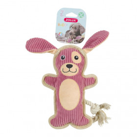 Плюшена кучешка играчка Zolux Buddy plush toy розово кученце с въже