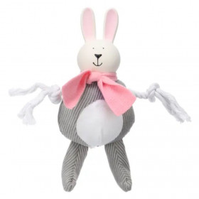 Плюшена кучешка играчка Flamingo Toy Sjala Rabbit зайче с въжета за дърпане