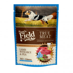 Натурална мокра храна, пауч за кучета Sam's Field Lamb with rice с агнешко, ориз и грах