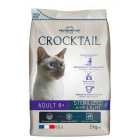 Flatazor Crocktail ADULT 8+ STERILIZED / LIGHT - пълноценна храна за котки над 8 години или с наднормено тегло.