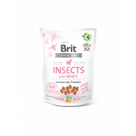 Brit Care Crunchy Cracker. Insects with Whey enriched with Probiotics - лакомство за малки кученца с насекоми,пробиотици и мая за здравословен растеж