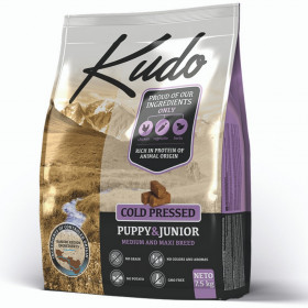 Kudo Puppy Medium-Maxi 7.5кг- Студено пресована храна за кученца до 12 месеца от средни и едри породи