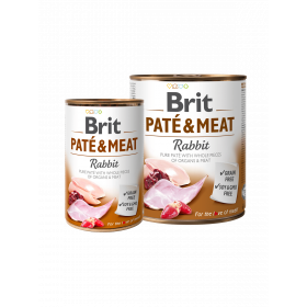 BRIT PATE & MEAT RABBIT - консервирана храна за кучета  с 27% прясно заешко месо