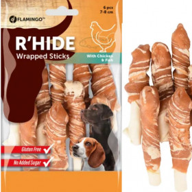 Солети от пресована кожа Flamingo R'hide stick, обвити в пилешко и риба треска