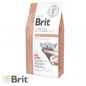 Пълноценна, суха храна за котки Brit Veterinary Diets Cat Renal за подпомагане на бъбречната функция при хронична бъбречна недостатъчност с яйца и грах, БЕЗ ЗЪРНЕНИ КУЛТУРИ