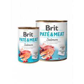 BRIT PATÉ & MEAT SALMON - консервирана храна за кучета с 26% сьомга и 24% пилешко месо