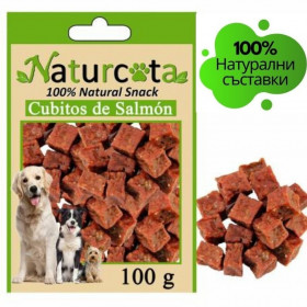   Натурални лакомства за кучета Naturcota- Сочни хапки сьомга 100гр.