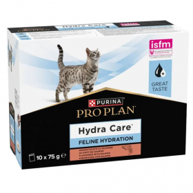 Purina Pro Plan Hydracare - хранителна добавка за котки в зряла възраст с вкус на сьомга, 10х75g