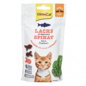 Хрупкаво лакомство за котки GimCat Crunchy Snacks Salmon & Spinach със сьомга и спанак, БЕЗ зърнени култури