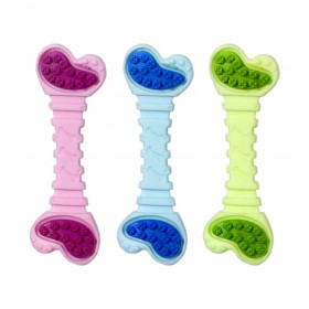 Силиконова дентална играчка за подрастващи кученца Flamingo Puppy Dental Care Ruffus кокалче в различни цветове- S размер
