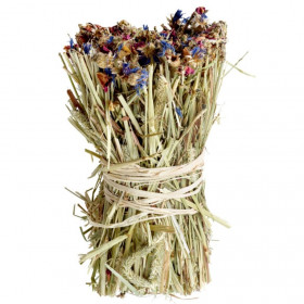 Snack Hay Bale Cornflower- лакомство и играчка от тимотейка, метличина и коприва