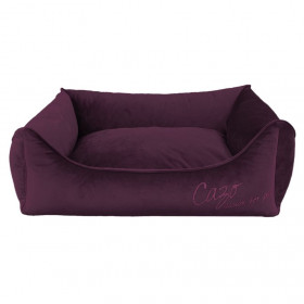 Луксозно, меко кучешко легло от велур Cazo Soft Bed Milan purple в лилав цвят