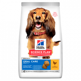 Hill's  Science Plan Oral Care Adult с пилешко – Суха храна за подобряване на устната хигиена при кучета над 1 година 