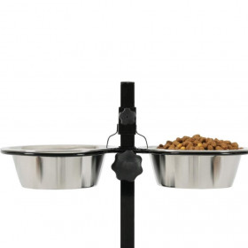 Две купи със стойка Zolux  Stainless Steel Dog Bowls с регулираема височина, изработени от неръждаема стомана