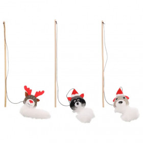 Коледна въдичка за котки Flamingo Christmas Toy Drida с добавена Котешка трева, различни видове