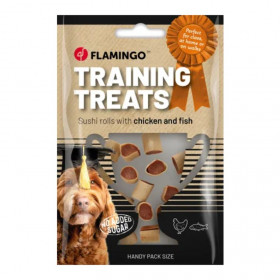Тренировъчни лакомства за кучета Flamingo Training snack Chicken and Fish суши рулца с Пилешко месо и риба