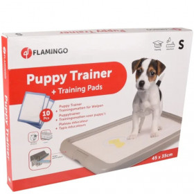 Хигиенен комплект Flamingo  Training pad holder Fifi ,  тоалетна за малки кученца, поставка за пелени + 10 броя подложки 45 х 35 см
