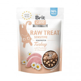 Монопротеиново лакомство за котки Brit RAW Treat Cat Sensitive с 96% прясно пуешко месо