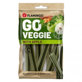 Вегетариански дентални лакомства  Flamingo Veggie stick Apple дъвчащи пръчици с вкус на ябълка 12см