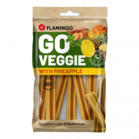 Вегетариански дентални лакомства  Flamingo Veggie stick Pineapple дъвчащи пръчици с вкус на ананас 12см