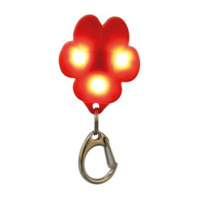 Светещо медальонче за повод или кашка Flasher USB във формата на лапичка, подходящо за вечерни разходки