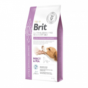 Пълноценна,хипоалергенна суха храна за кучета  Brit Veterinary Diets Dog Ultra-hypoallergenic  с насекоми и грах 
