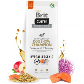 Супер премиум, хипоалергенна храна за кучета Brit Care Dog Hypoallergenic Dog Show Champion, със сьомга, херинга и бял трън
