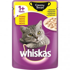 WHISKAS Creamy Soup - пауч за котки с пилешка крем супа - 85 гр.