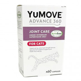 Хранителна добавка за котки Lintbells Yumove Advance 360 For Cats за подпомагане на ставния метаболизъм в случай на остеоартрит  60 таблетки